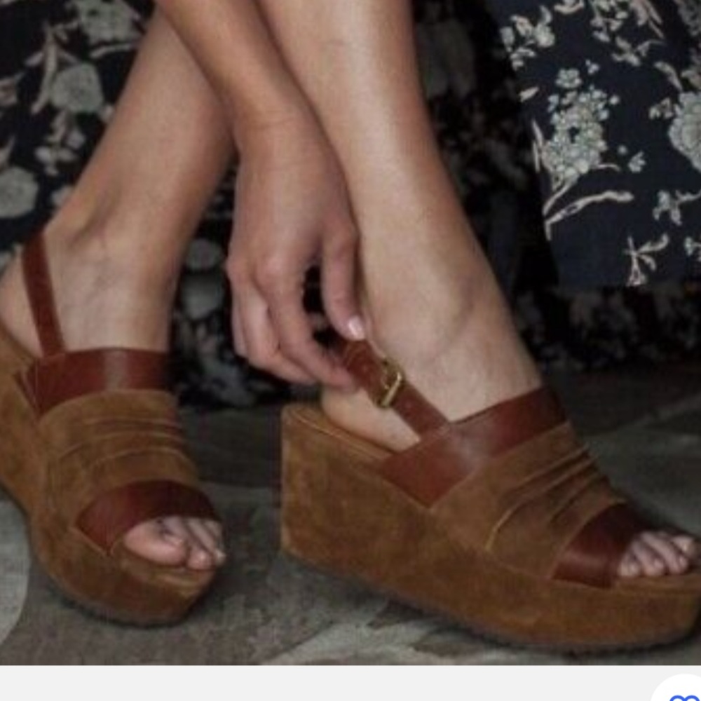 Trask Shari Open Toe Slingback Wedge Sandals -Suede - Women's 7.5 Fit Like A 7.